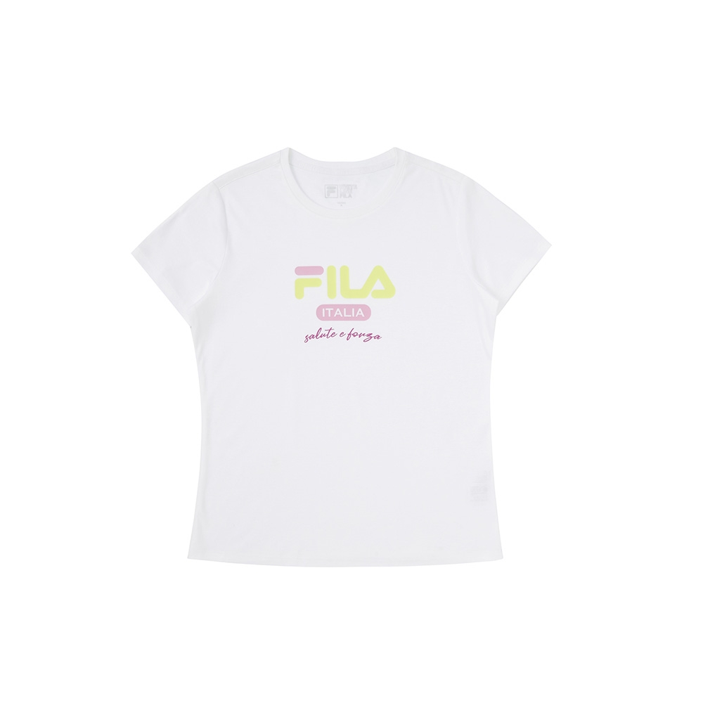 FILA 女短袖圓領T恤-白色 5TEW-5823-WT