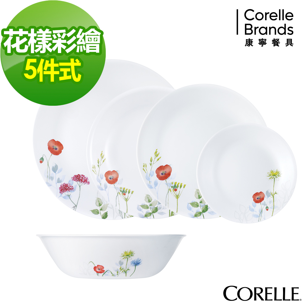 【美國康寧】CORELLE花漾彩繪5件式餐盤組(502)