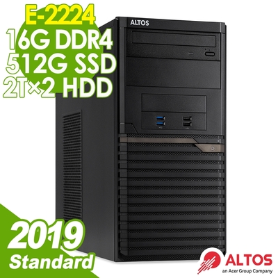 Acer Altos T110F5 商用伺服器 E-2224/16G/512SSD+2TBX2/2019STD