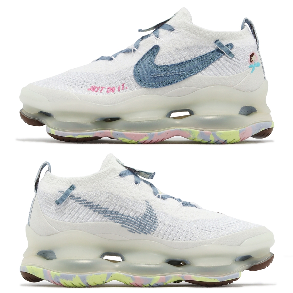 Nike Wmns Air Max Scorpion FK 女鞋白藍全掌氣墊單寧休閒鞋