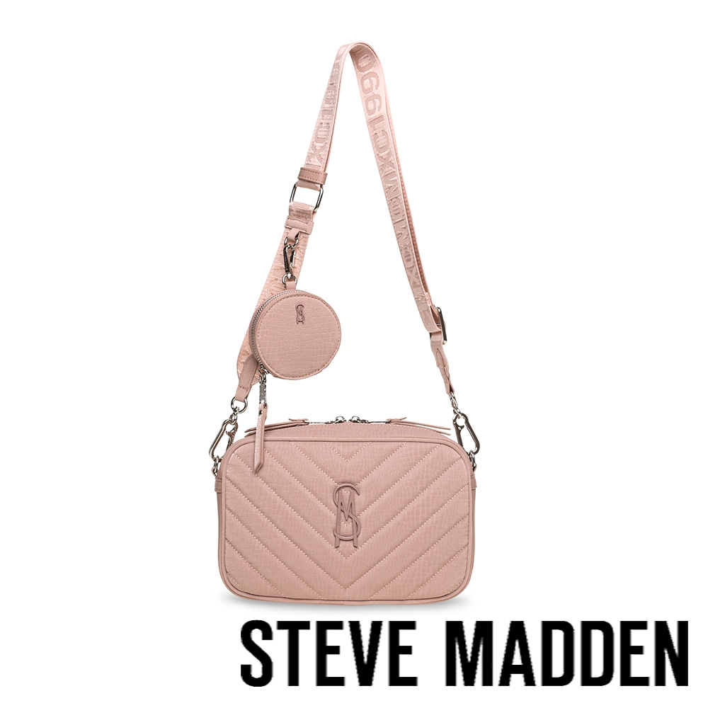 STEVE MADDEN-BZIRIA-C 斜壓紋方型立體子母包-粉色