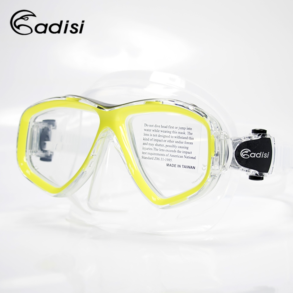 ADISI WM21 雙眼面鏡 透明/白色框(蛙鏡、浮潛、潛水、戲水、泳鏡、潛水面鏡)