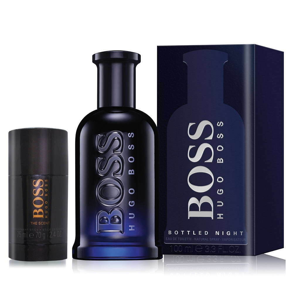 *Hugo Boss 自信之夜男性淡香水 Bottled Night 100ml+紳士男性體香膏-航空版