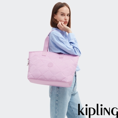 Kipling 夢幻優雅粉紫手提內夾層托特包-COLISSA