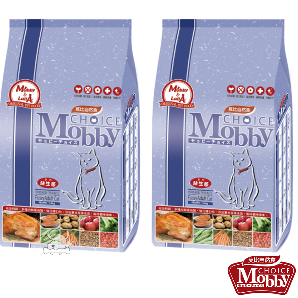 Mobby 莫比 挑嘴成貓饕客 配方飼料 1.5公斤 X 2包