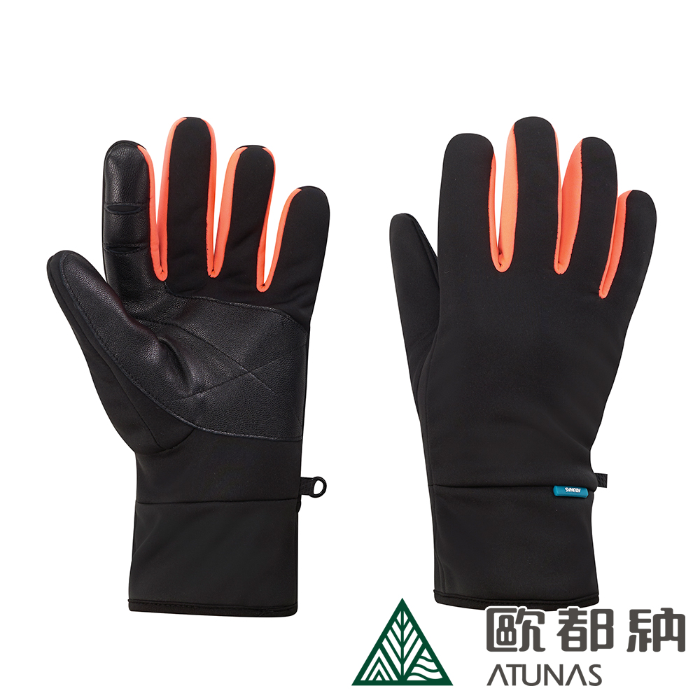 【ATUNAS 歐都納】女款皮質刷毛保暖手套(A-A1831W黑/羊皮/登山/機車配件)