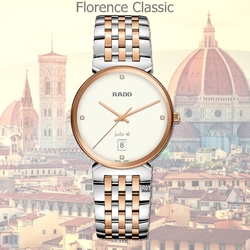 RADO 雷達表 官方授權R01 Florence佛羅倫斯系列真鑽半金石英款38㎜ (R48912723)