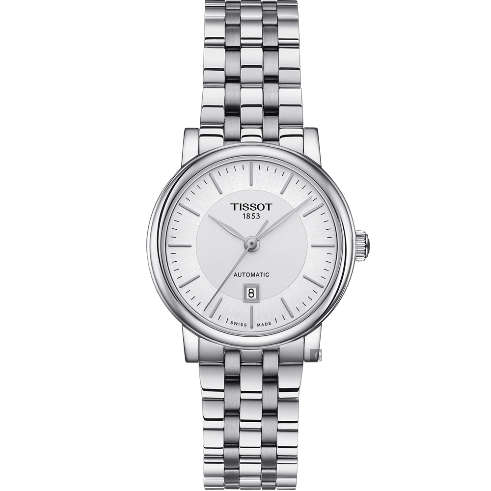 TISSOT 天梭 官方授權 Carson 經典機械女錶 母親節送禮-30mm T1222071103100