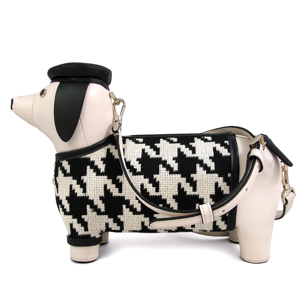 Kate Spade Claude Dachshund Houndstooth Dog Crossbody