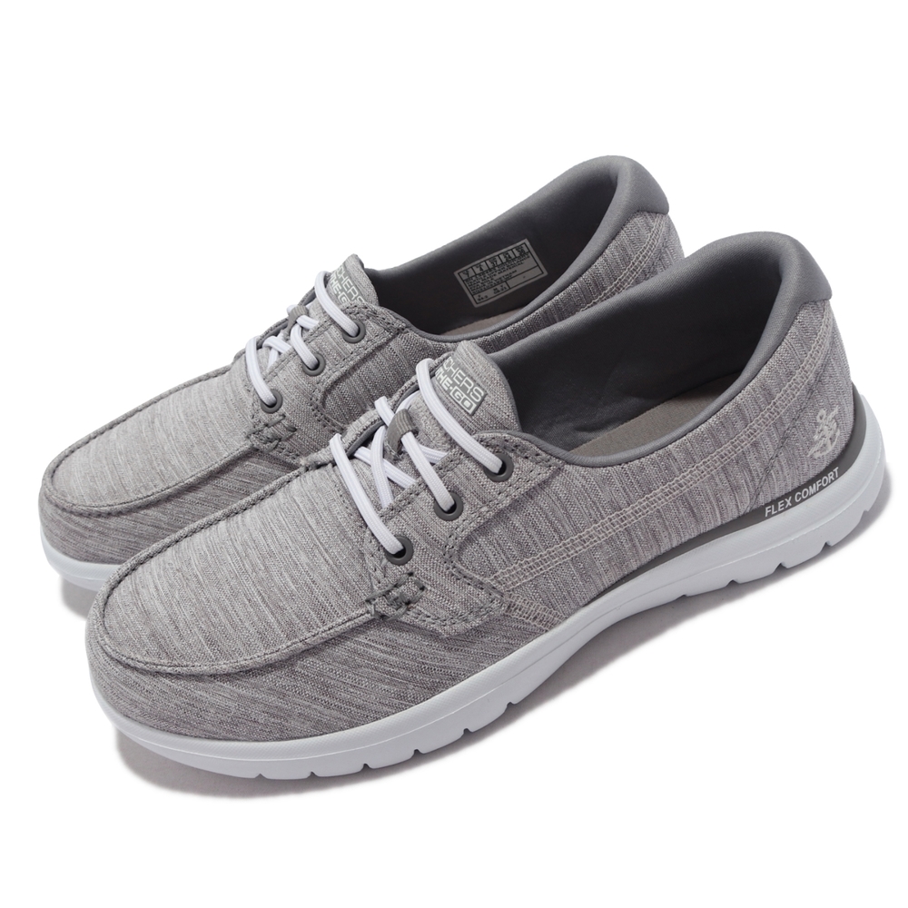 Skechers 休閒鞋 On The Go Flex Ashore 女鞋 帆船鞋 避震 緩衝 好穿脫 回彈 灰 136453-GRY