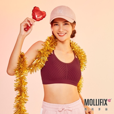 Mollifix 瑪莉菲絲 A++活力自在雙肩帶舒適BRA (紅)瑜珈服、無鋼圈、開運內衣、暢貨出清