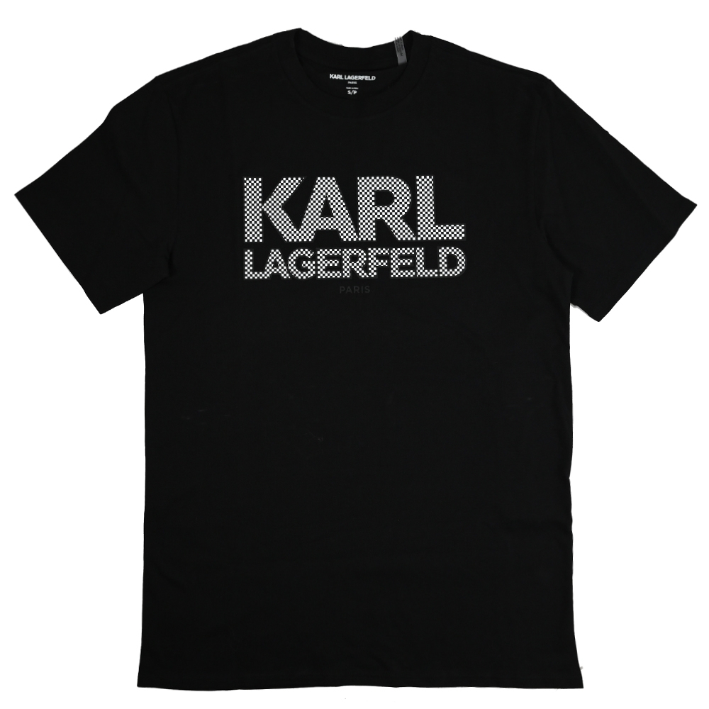 KARL LAGERFELD 品牌英字LOGO圖樣短T短上衣(黑)