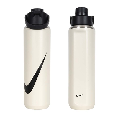 NIKE SS RECHARGE大口徑保冷瓶 24OZ-運動水壺 700ML N100762911924 米白黑