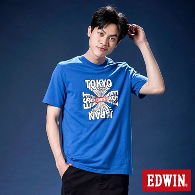 EDWIN 網路獨家 3D-TOKYO LOGO短袖T恤-中性-藍色