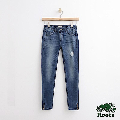 Roots -女裝- DENIM - 九分修身褲 - 藍