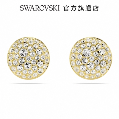 SWAROVSKI 施華洛世奇 Meteora 耳釘 白色, 鍍金色色調