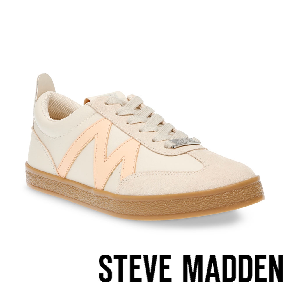 STEVE MADDEN-DEGREE 撞色拼接M平底休閒鞋-米杏色