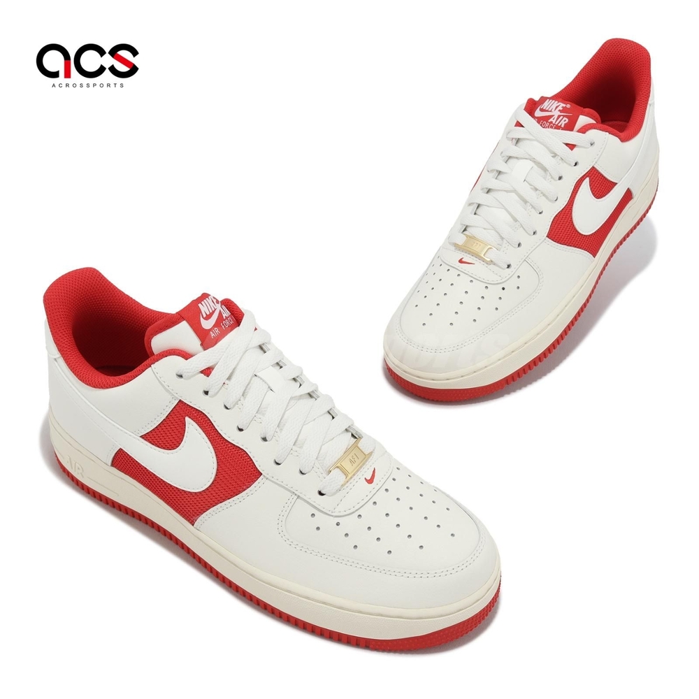 Nike 休閒鞋Air Force 1 07 米白紅男鞋仿舊皮革AF1 FN7439-133 | 休閒