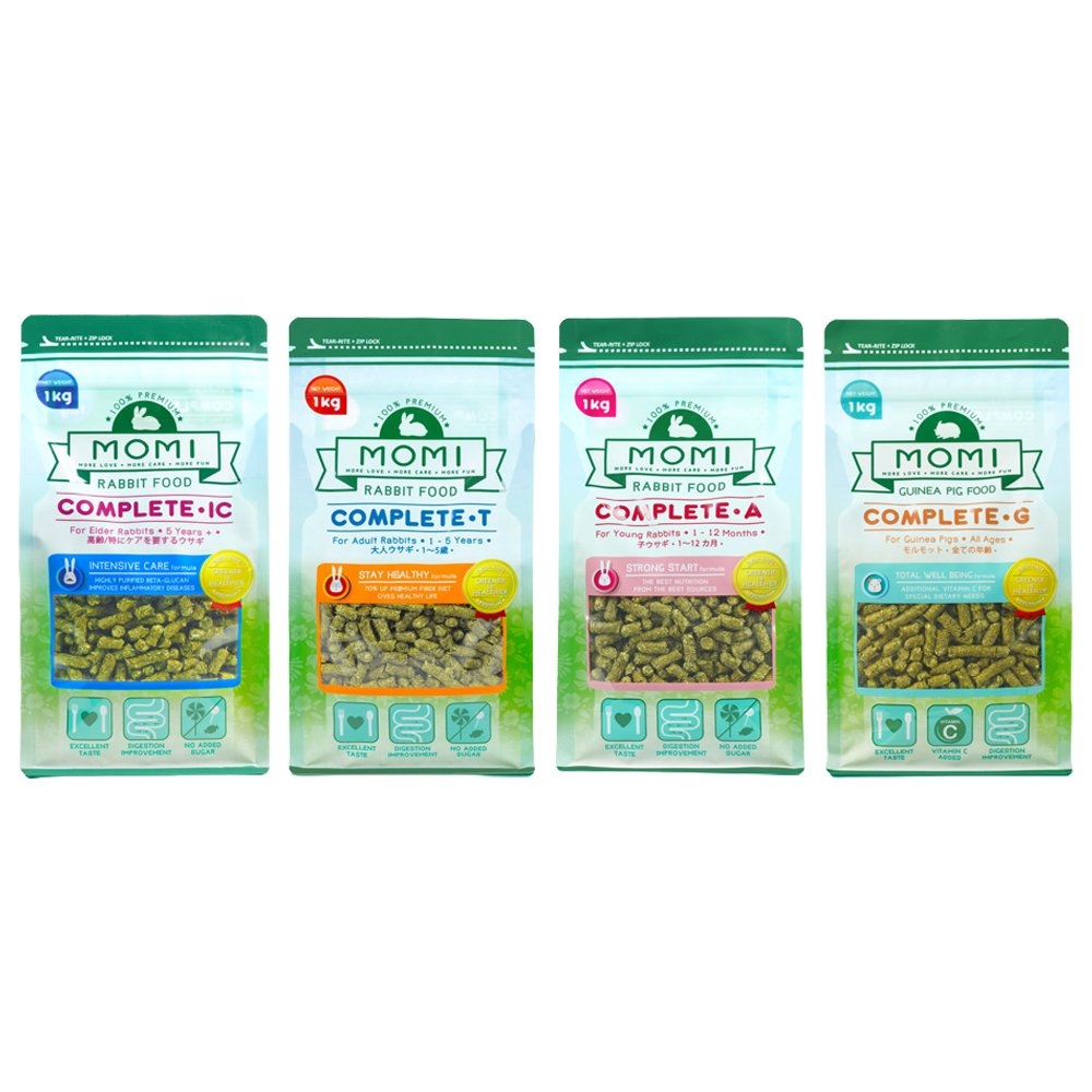 MOMI摩米 鼠兔營養飼料 營養全IC/A/T/G 1kg x 2入組(購買二件贈送全家禮卷100元*1張)