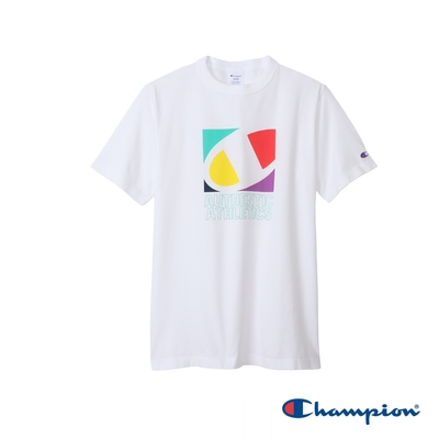 Champion-印花圖騰短袖T恤-男(黑色)