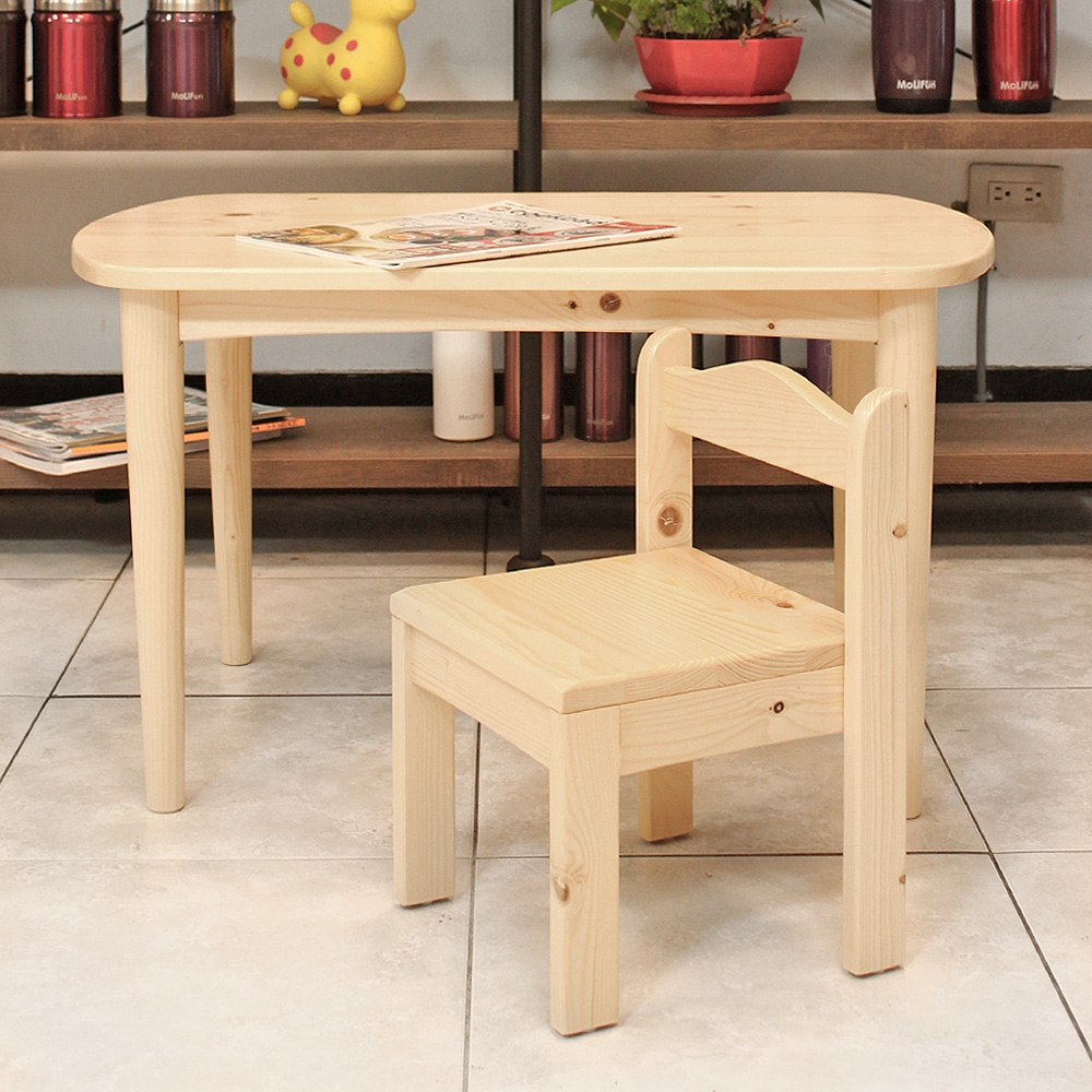 JP Kagu 台灣製雲杉木兒童桌(遊戲桌/矮桌)+兒童椅(一桌一椅)