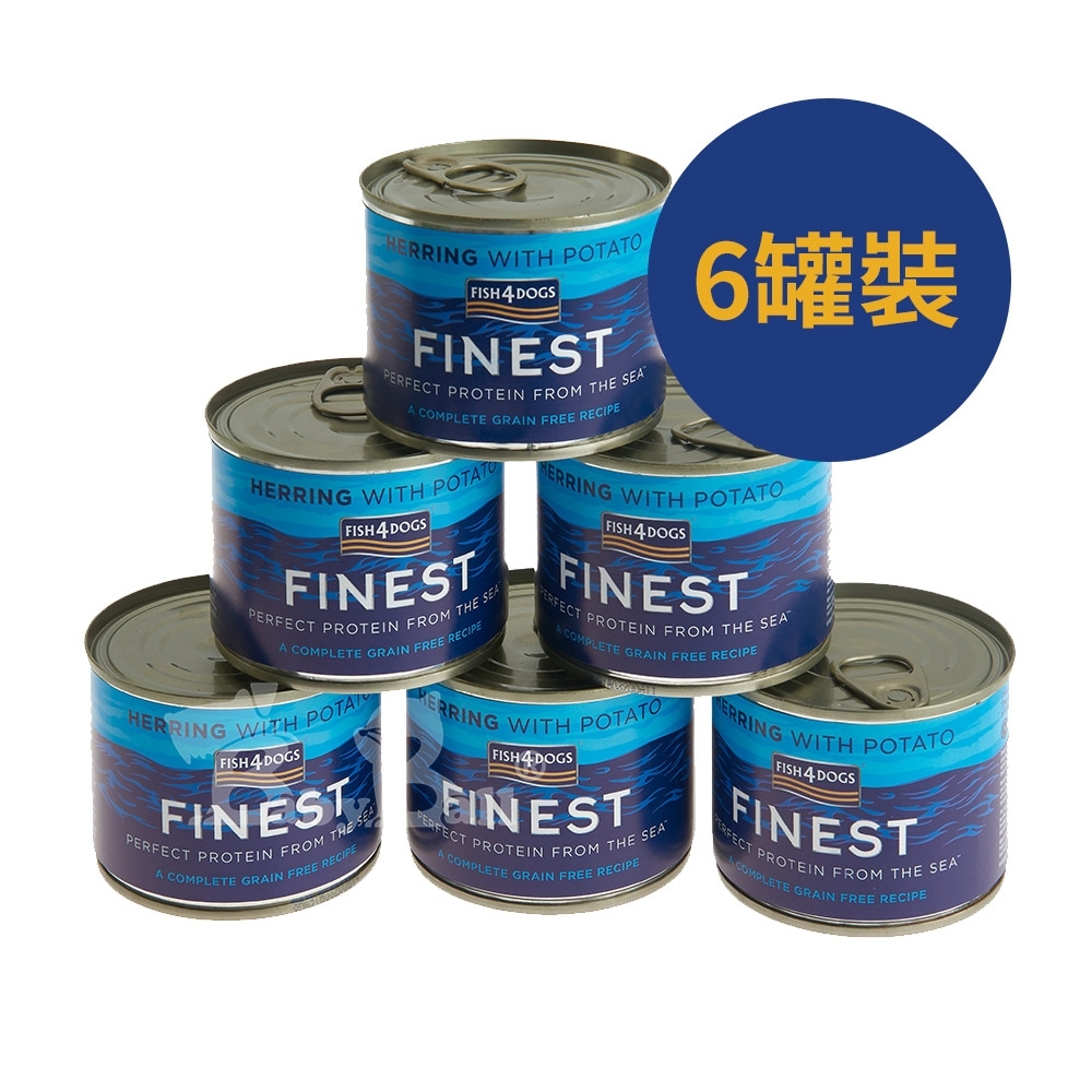 即期良品 海洋之星FISH4DOGS 挪威鯡魚主食犬罐185g 6罐裝