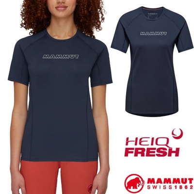 【MAMMUT 長毛象】女 Selun FL T-Shirt Logo 機能防曬短袖T恤.上衣_1017-05060-5118 海洋藍