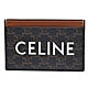 CELINE 經典品牌字母LOGO TRIOMPHE帆布小牛皮萬用卡夾(黃褐色) product thumbnail 1