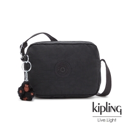 Kipling 質感黑簡約造型拉鍊方包-BETHANY