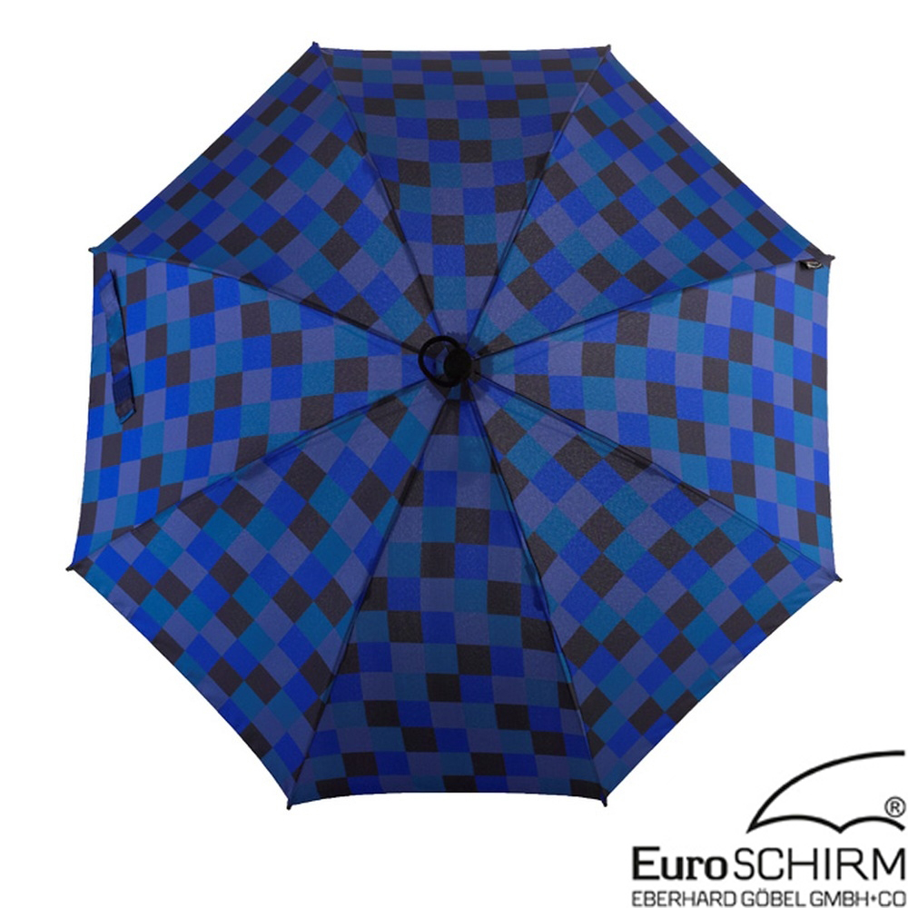 EuroSCHIRM SWING 徒步旅行輕量直傘.雨傘_方格藍