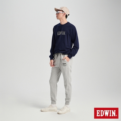 EDWIN 石墨烯發熱薄長袖T恤-男-丈青色