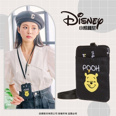 【Disney】小熊維尼-甜蜜蜂潮-證件票卡夾-黑 PTD21-B6-21BK