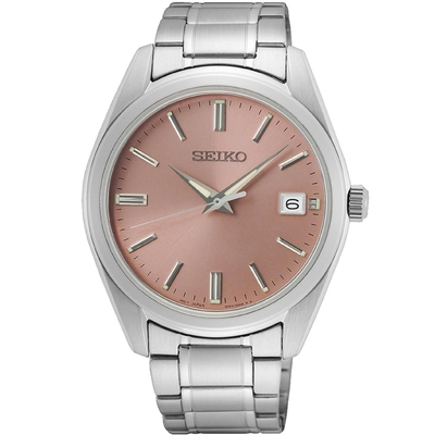 SEIKO 精工 香檳色面盤 大三針時尚中性腕錶-男錶(SUR523P1)40.2mm SK008