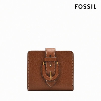 FOSSIL Harwell 真皮馬鞍釦短夾-咖啡色 SL10029200