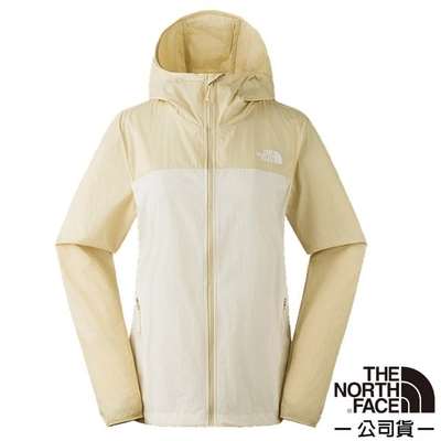 【The North Face】女 防曬涼感COOL TOUCH連帽輕薄外套(亞洲版型).風衣.夾克_87V0-TIU 沙丘白/礫石沙