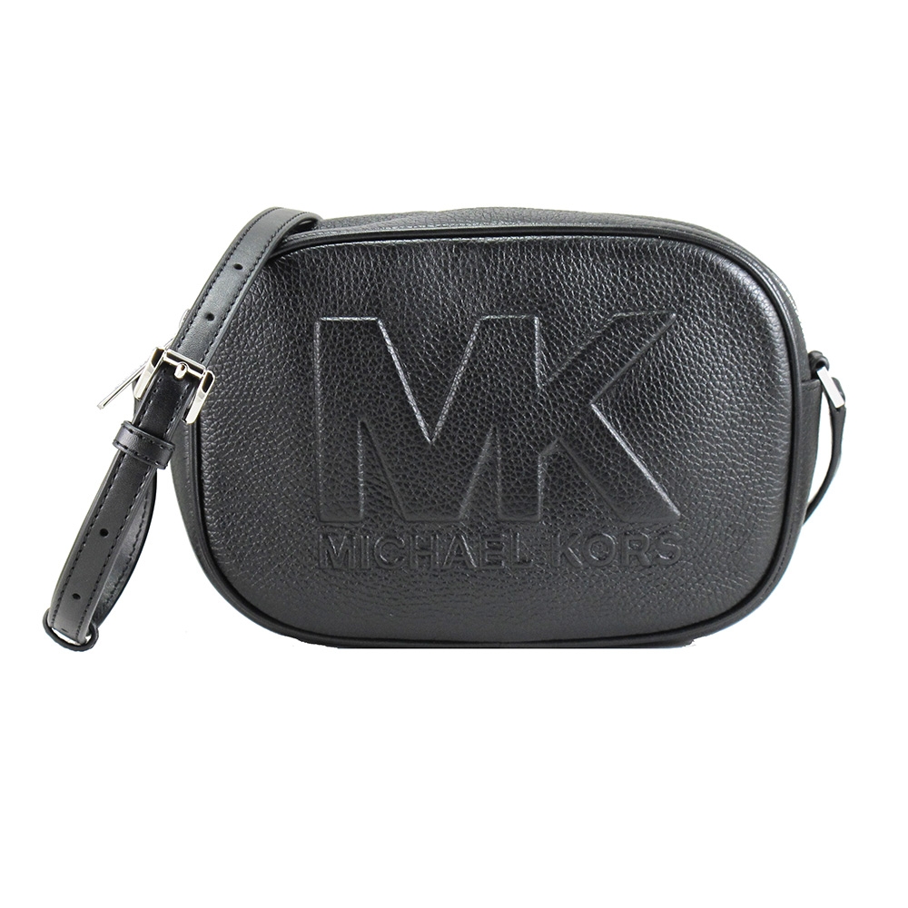 Michael Kors JET SET TRAVEL立體LOGO美型斜背包(黑)