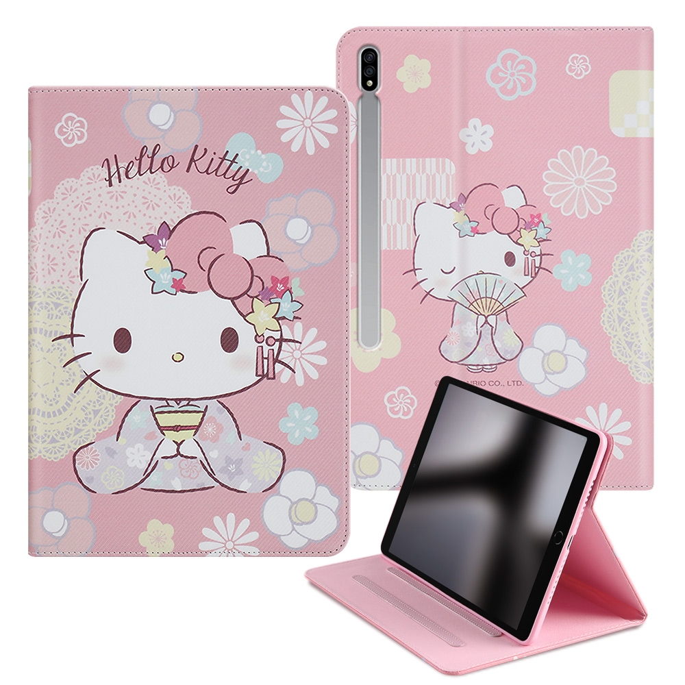 Hello Kitty 凱蒂貓 Samsung Galaxy Tab S7 T870 和服精巧款平板保護皮套