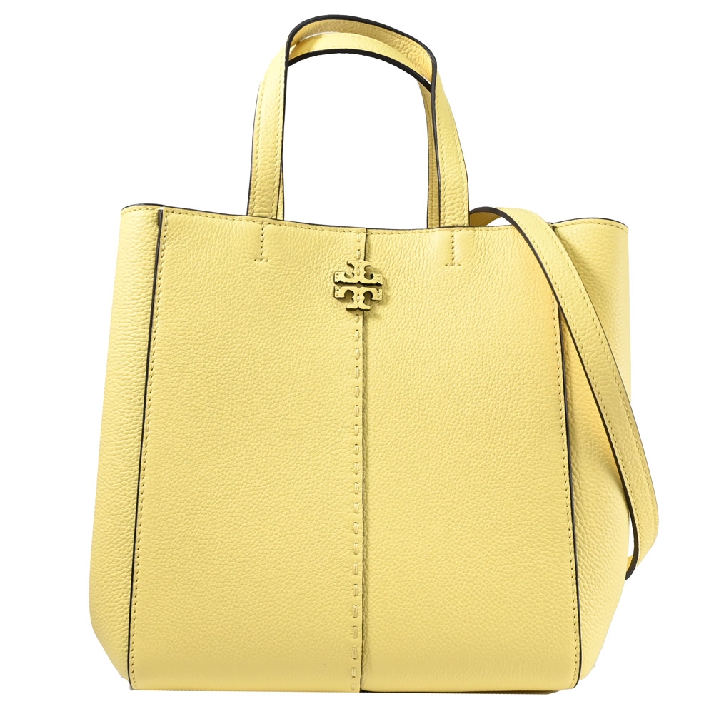 TORY BURCH McGraw Carryall 經典LOGO手提斜背兩用小托特包(檸檬黃)