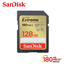 SanDisk Extreme SDXC UHS-1(V30) 128GB 記憶卡(公司貨) 180MB