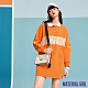 MATERIAL GIRL 亮橘撞色拼接長版POLO衫-B16172 product thumbnail 1