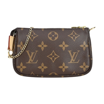 Louis Vuitton Monogram 帆布印花迷你鏈帶手提/晚宴麻將包(咖啡)M58009