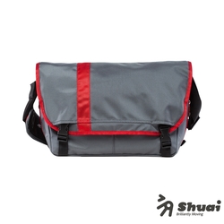 Shuai M1 Series Messenger  15 吋 信差風格電腦側背包 - 灰紅