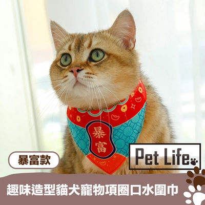 Pet Life 趣味造型貓犬寵物項圈口水圍巾 暴富款