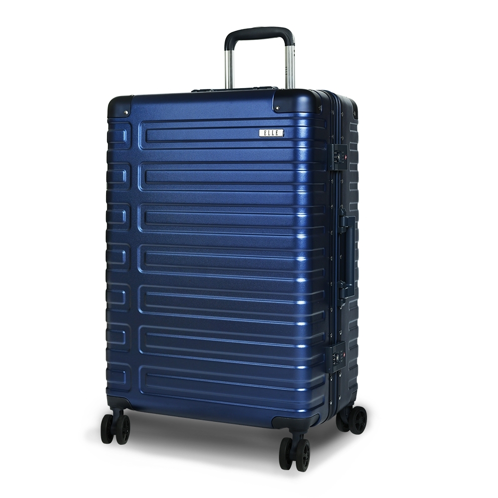 ELLE Olivia 系列-20吋裸鑽刻紋100%純PC行李箱-寶石藍 EL31251