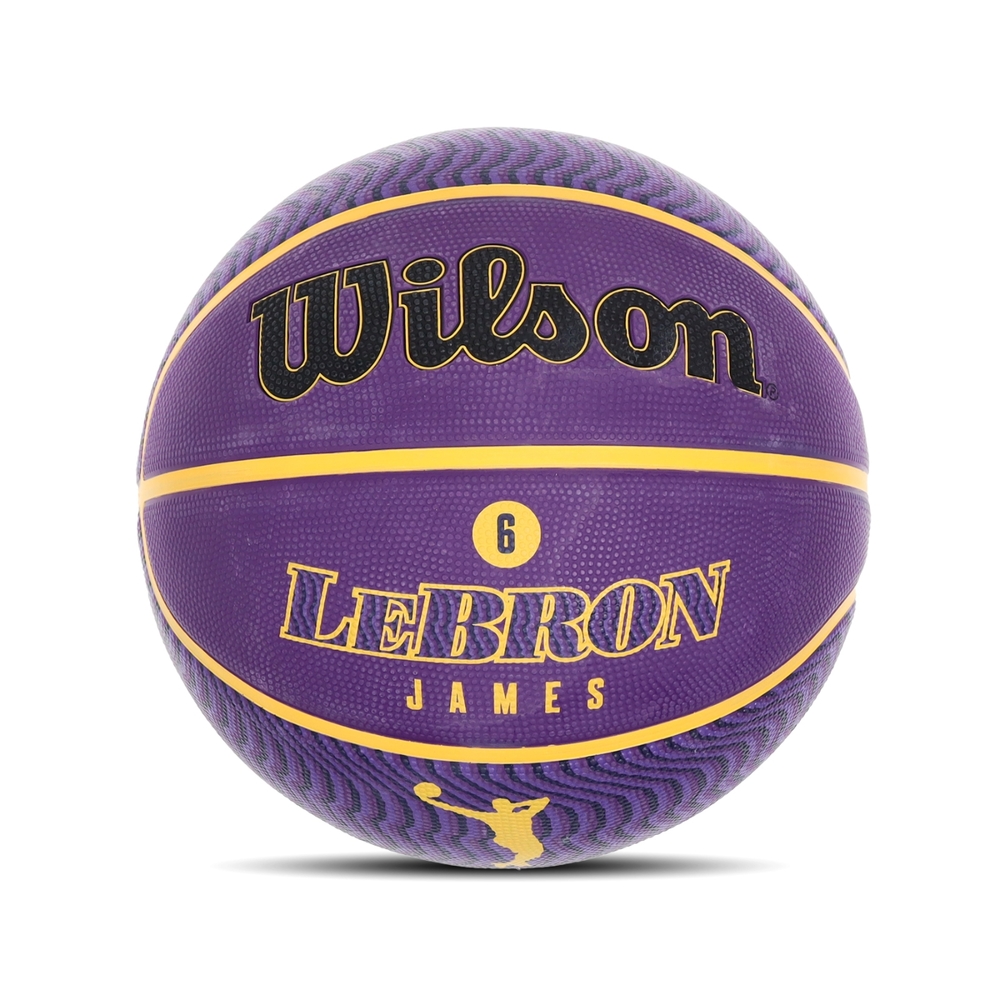 Wilson 籃球 NBA LBJ 湖人 詹皇 橡膠 室外球 7號球 紫 金 Lebron James WZ4005901XB7