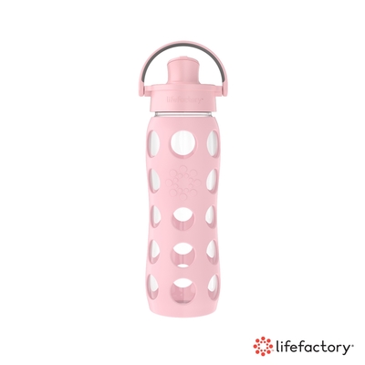 lifefactory掀蓋玻璃水瓶650ml(AFCN-650-RSLP)玫瑰粉色