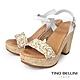 Tino Bellini 西班牙進口夏日風情編織繫帶厚底粗跟涼鞋 product thumbnail 1