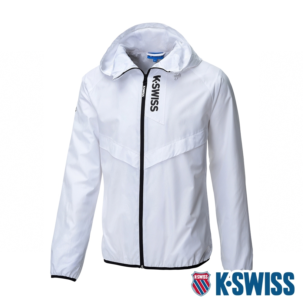 K-SWISS Solid Track Jacket抗UV風衣外套-男-白