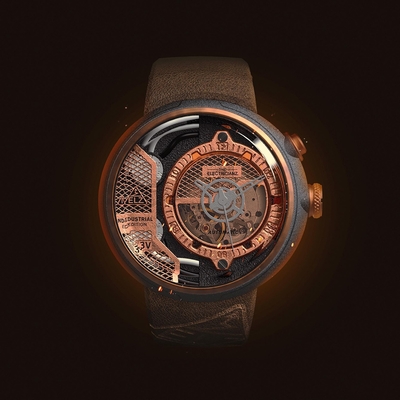 the electricianz the copper x - edition 電路發光機械錶-zz-d1c 02-clc/棕47mm