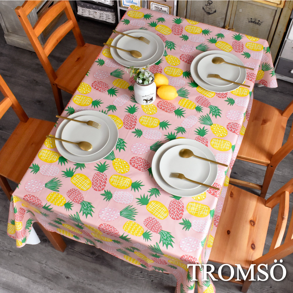 TROMSO北歐生活抗汙防水桌布-粉紅鳳梨